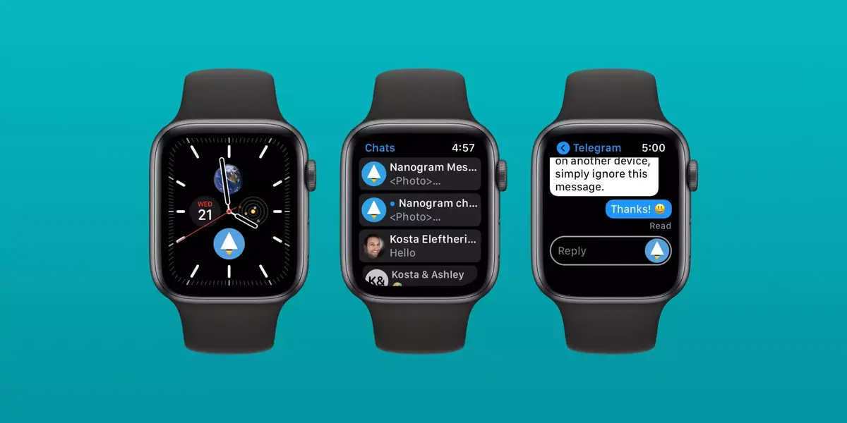 Nanogram Messenger permet d'utiliser Telegram sur son Apple Watch