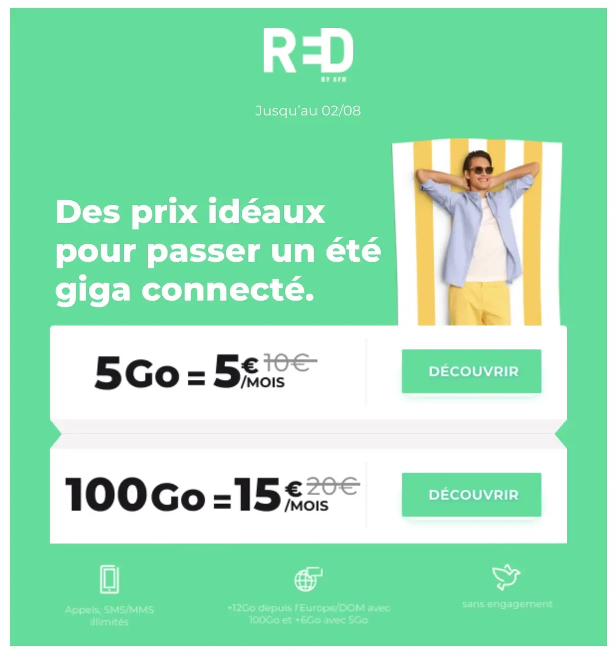 RED by SFR propose ses forfaits RED dès 5€ (5Go)