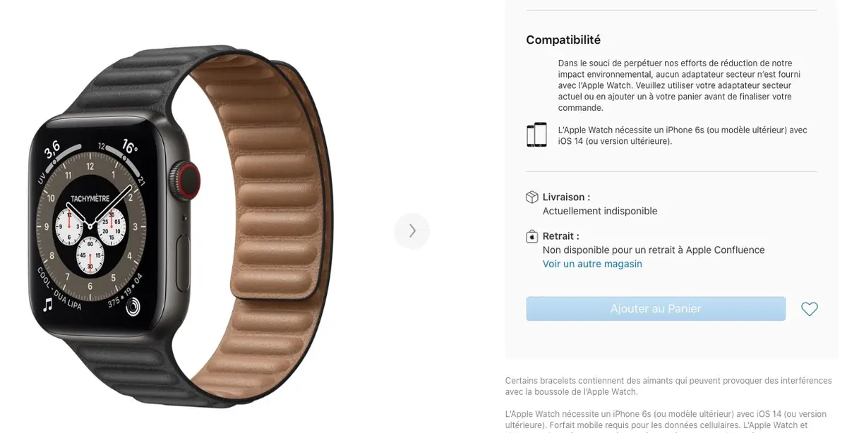 L'Apple Watch Series 6 en titane se fait rare (arrêt de la production ?)