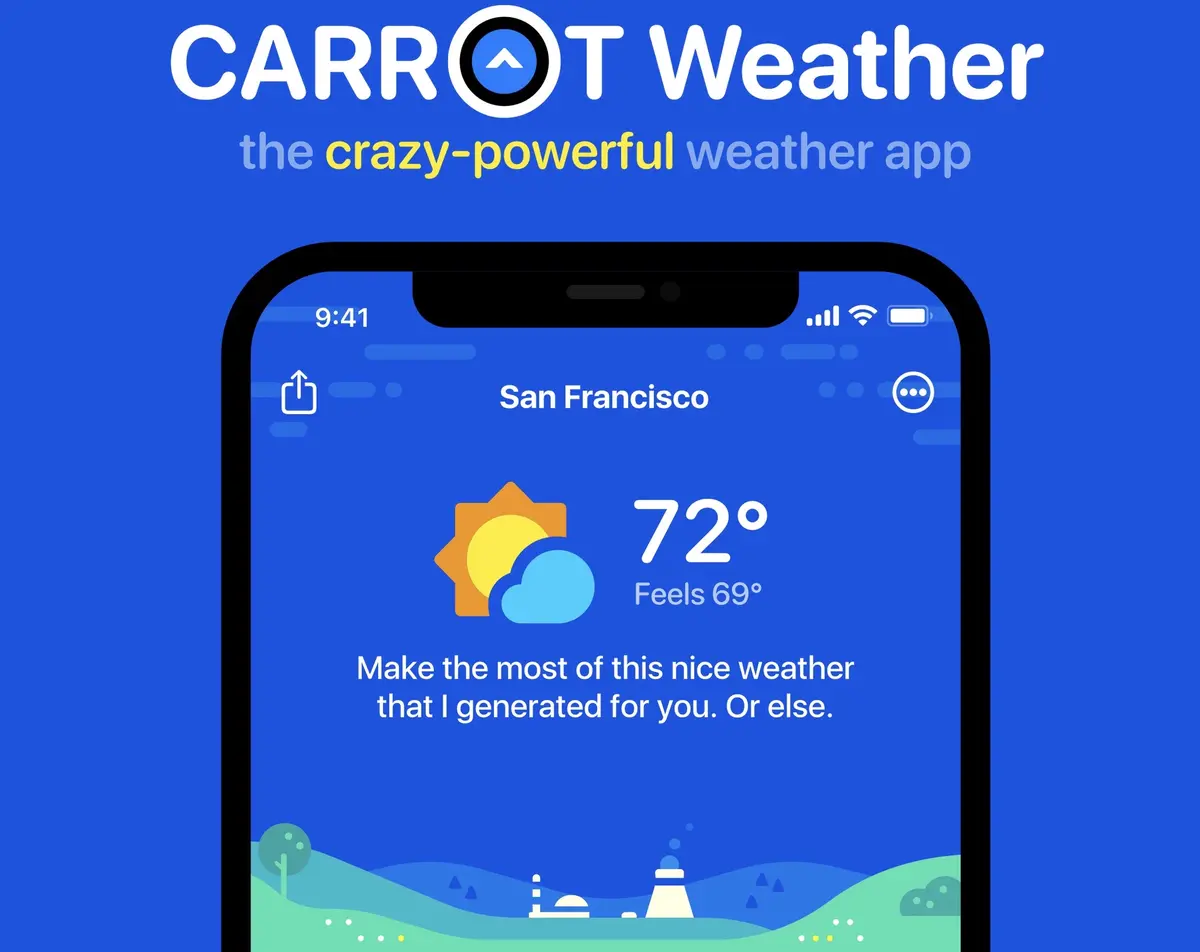 L'app CARROT Weather permet de filmer son propre bulletin météo