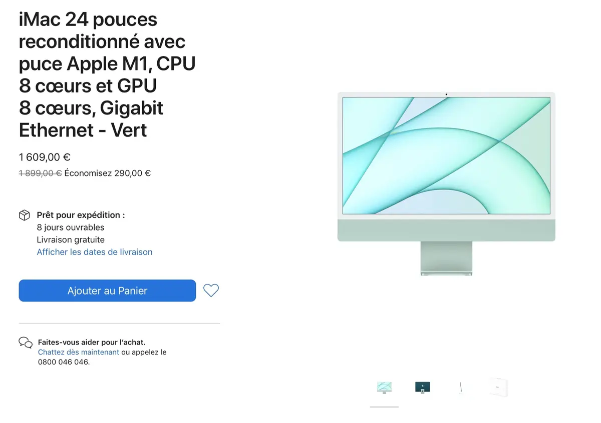 Refurb : un iMac M1 à 1609€ (-290€), Mac mini dès 679€, MacBook Air dès 959€