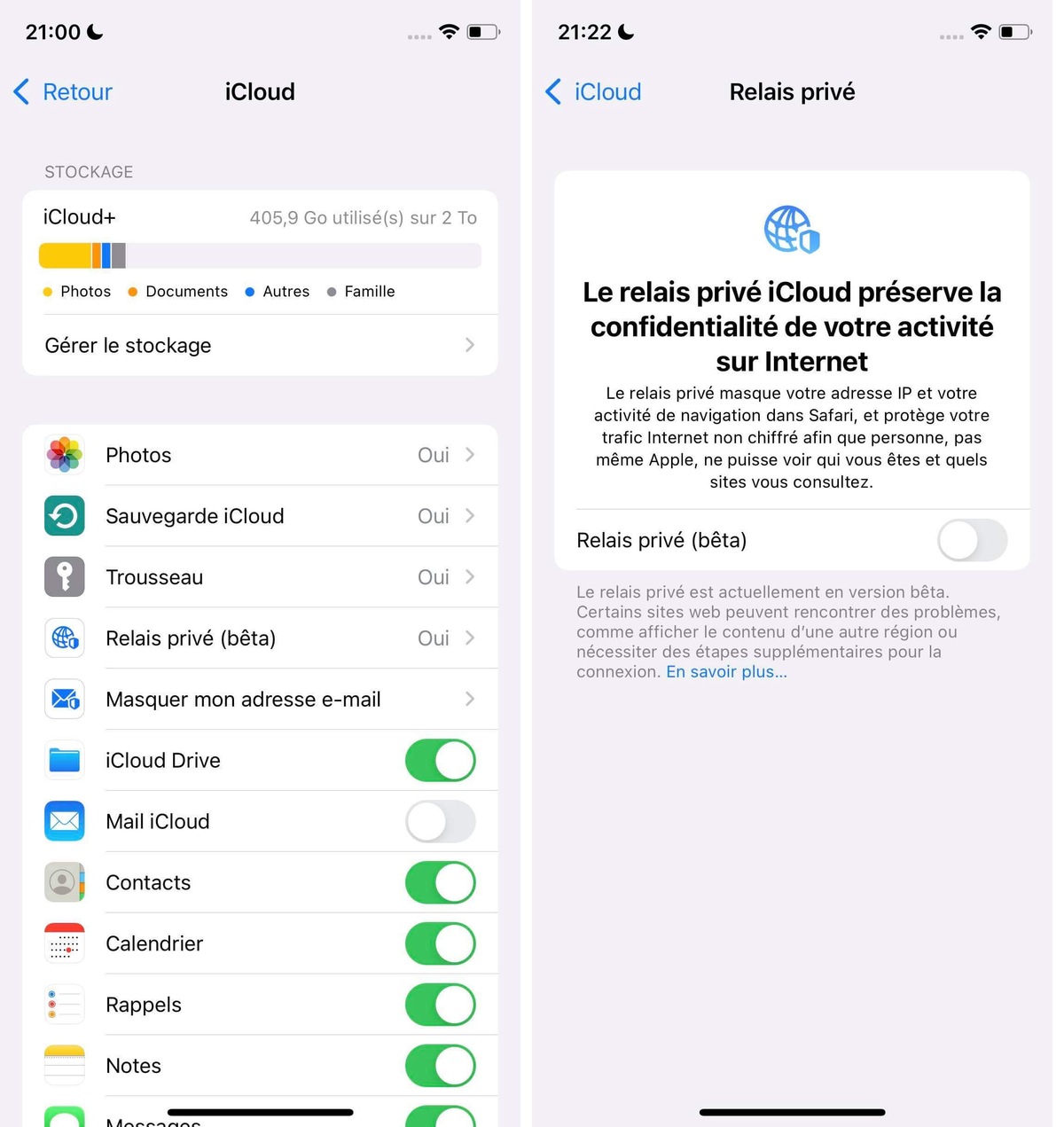 iOS 15 : "Relais Privé" est désactivé par défaut