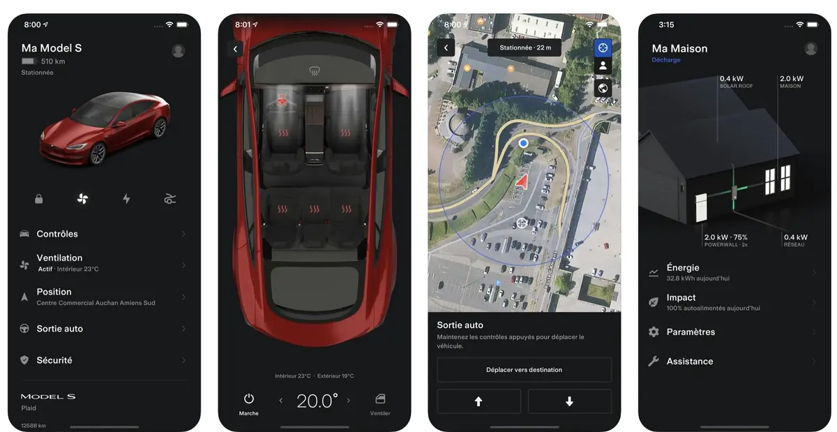 Tesla : une mise à jour très cosmétique de l'app iPhone