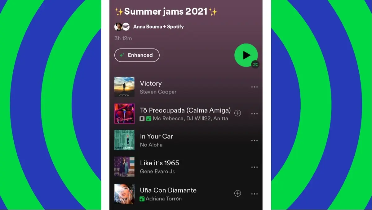 Enhance : Spotify propose de compléter les listes de lecture