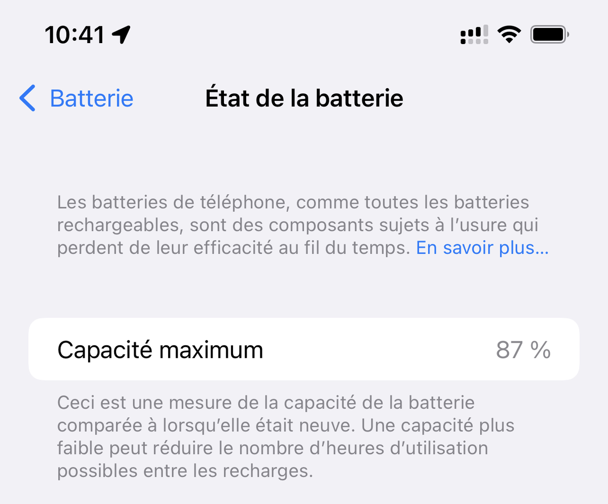 Quel est l'état de votre batterie d'iPhone après un an ?