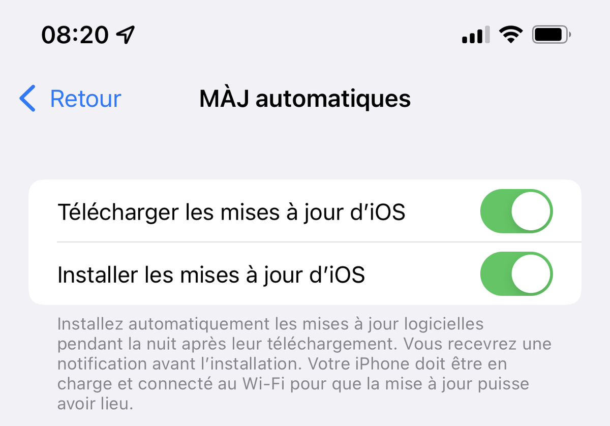 Comment rester sur iOS 14 mais recevoir les mises à jour de sécurité d’iOS 15