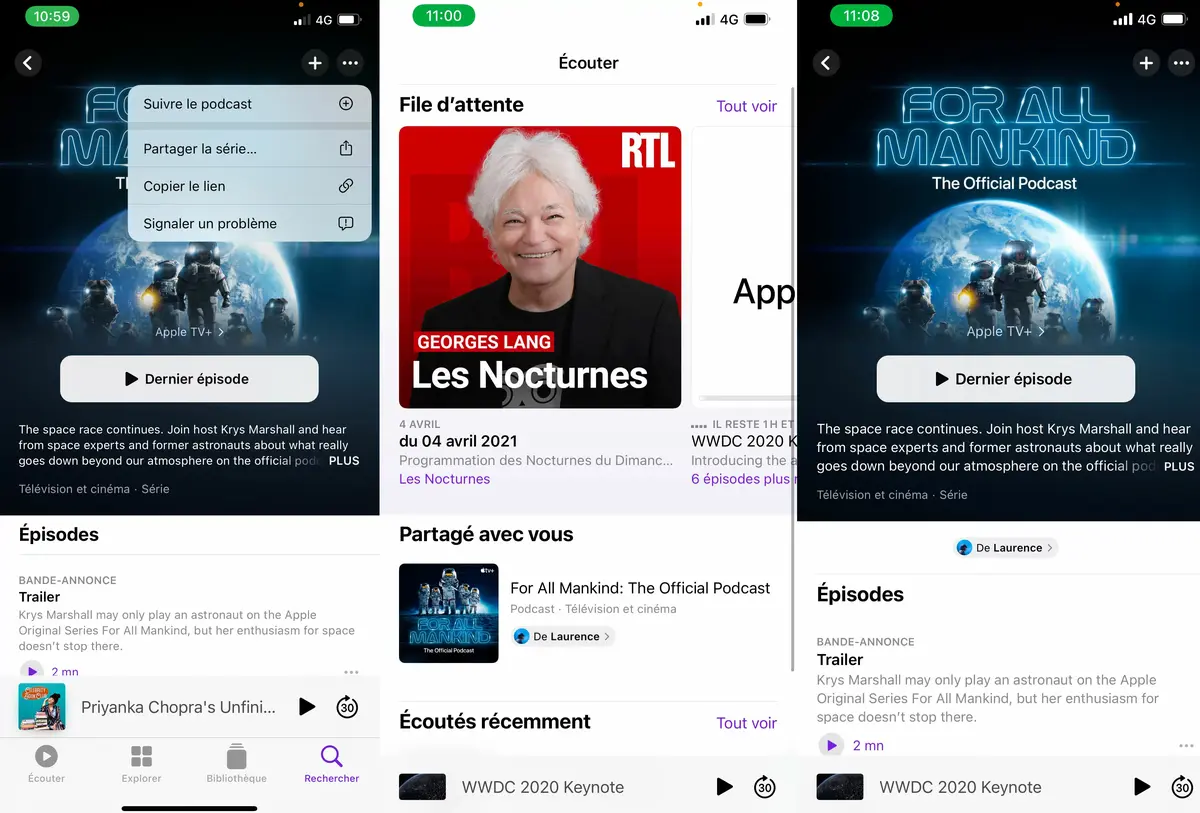 iOS 15 affine la présentation de Podcast avec des suggestions et des contenus partagés