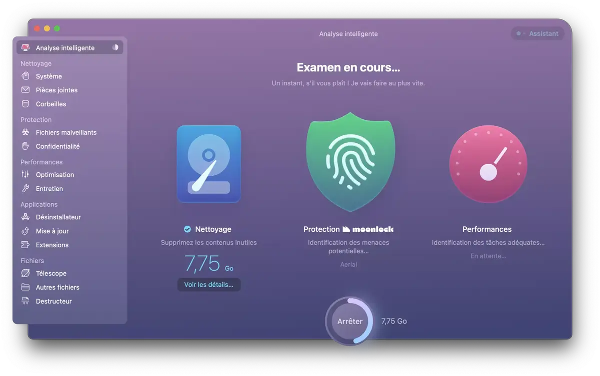 CleanMyMac analyse intelligente