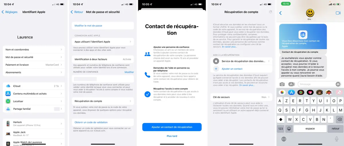 iOS /iPadOS 15 : comment créer un contact de récupération de compte Apple ID