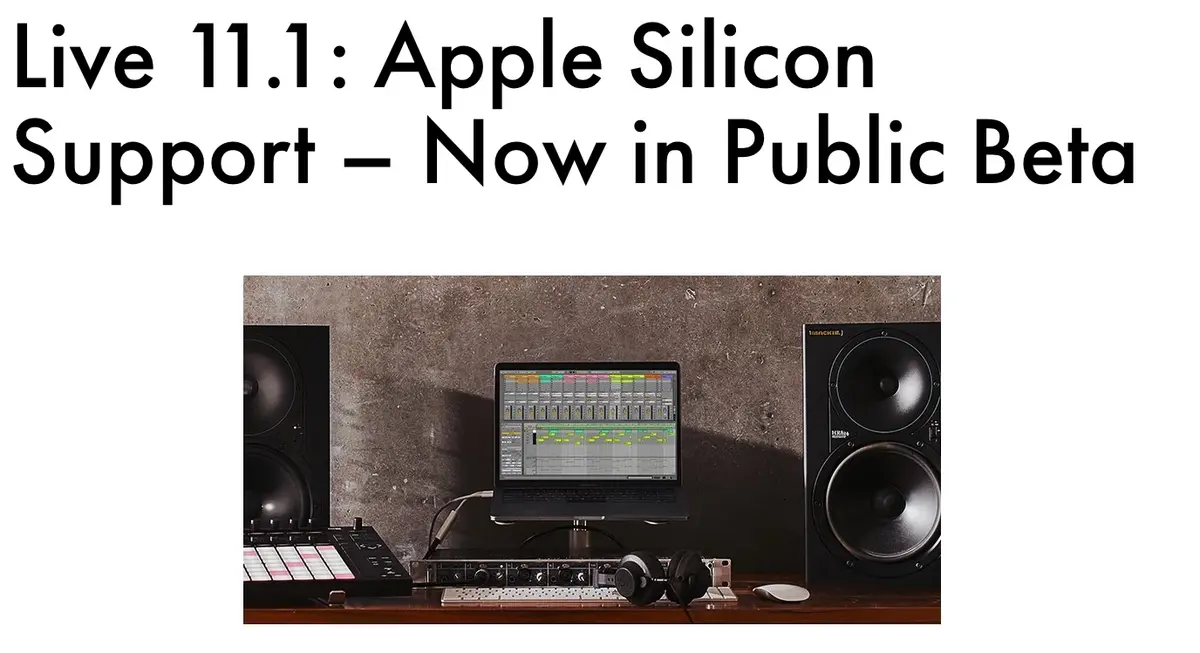 La bêta publique d'Ableton Live 11.1 supporte nativement les Mac M1