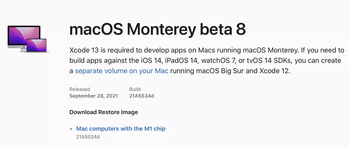 La bêta 8 de macOS Monterey est en ligne