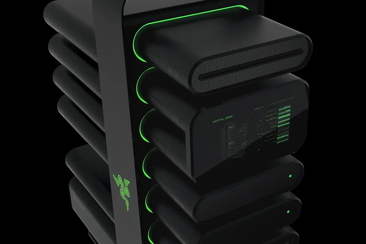 Razer présente un bracelet connecté et un concept de tour PC modulaire