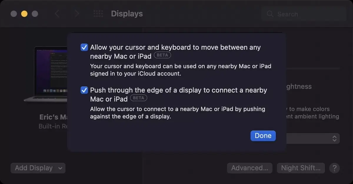 macOS Monterey bêta :  Universal Control, Safari (favoris et interface)