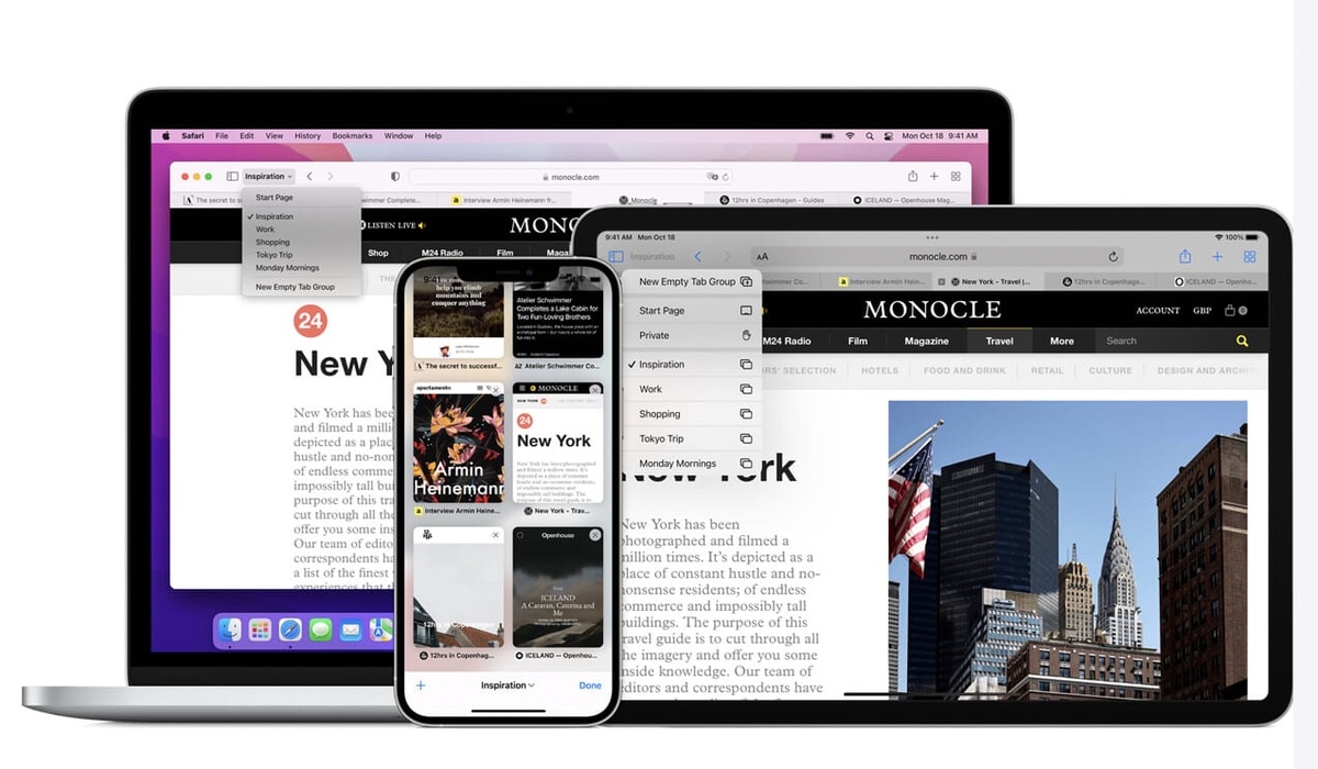 Safari : de nouveaux changements au sein d'iPadOS 15.1 RC et macOS Monterey RC