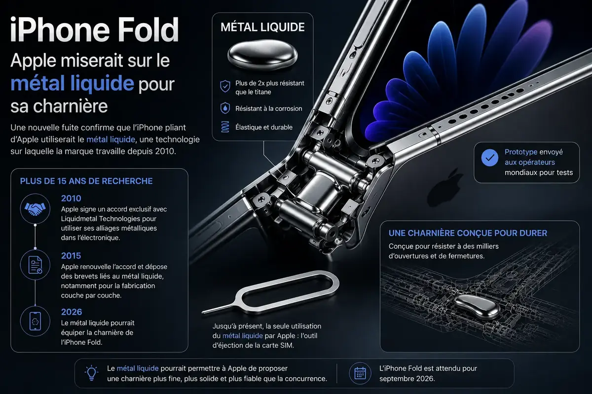 iPhone fold M&eacute;tal Liquide