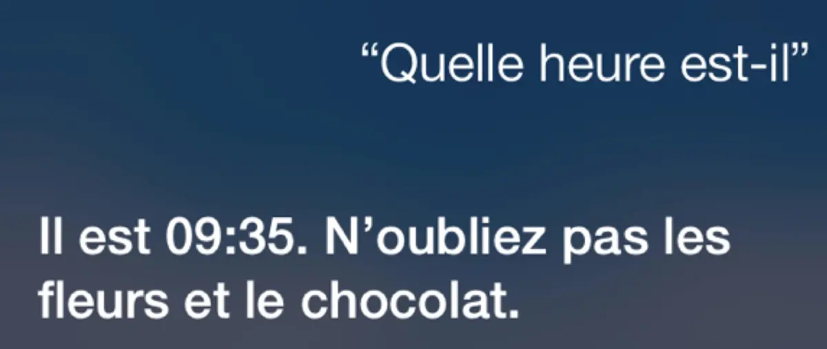 L'image du jour : Siri vous rappelle d'être un Valentin modèle