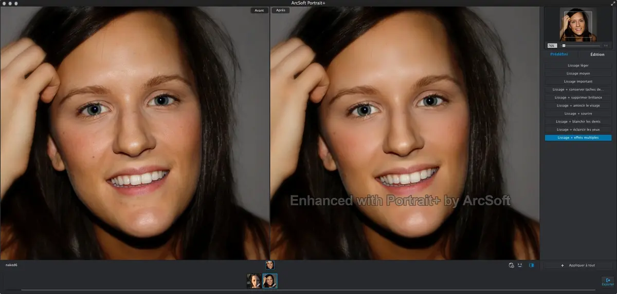 ArcSoft Portrait+ rend les gens beaux en deux clics de souris sur Mac