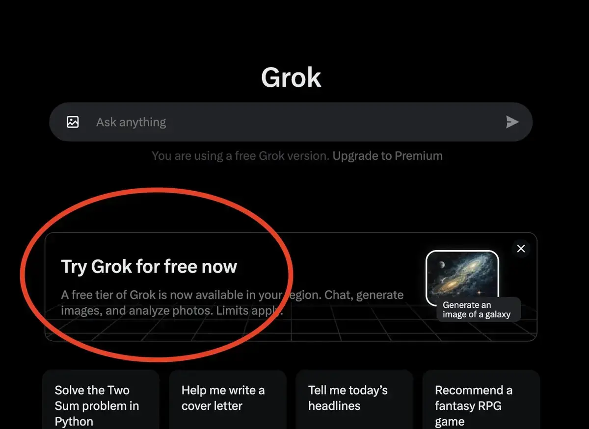 Grok est désormais utilisable par tous les membres de X, même gratuits