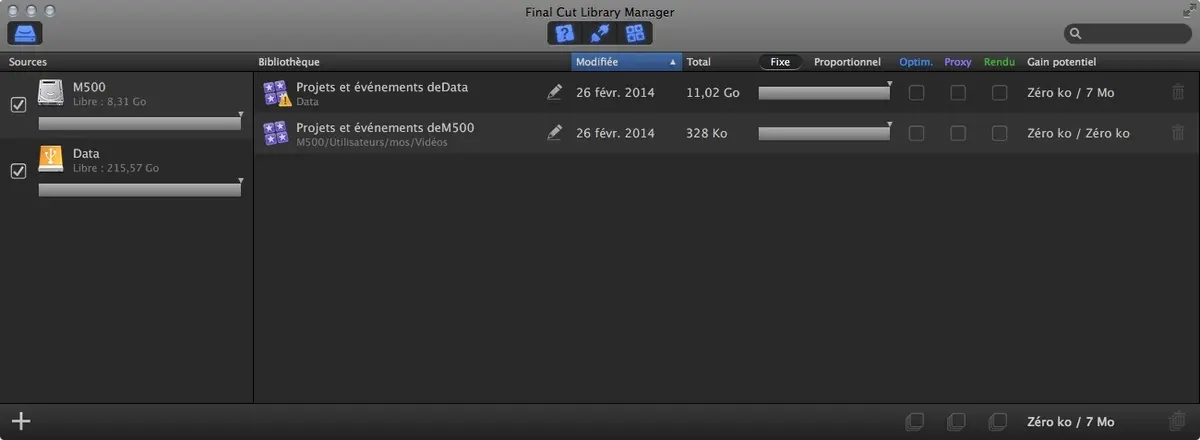 Final Cut Library Manager gère mieux les bibliothèques manquantes FCPX