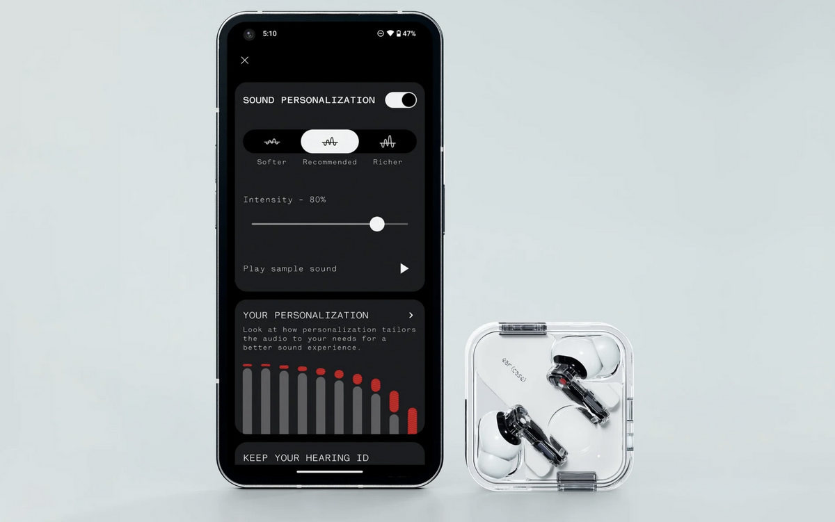 Nothing hausse le son avec les écouteurs Ear (2)