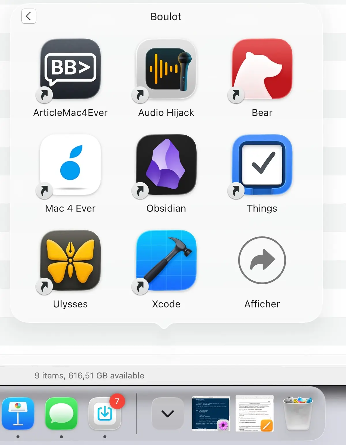 L'affichage des applications d'un dossier accessible dans le Dock : presque comme Launchpad !