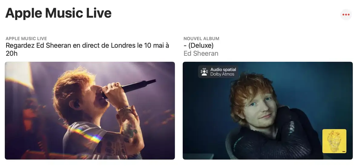 Apple Music Live : retrouvez Ed Sheeran en concert sur Apple Music et Apple TV+