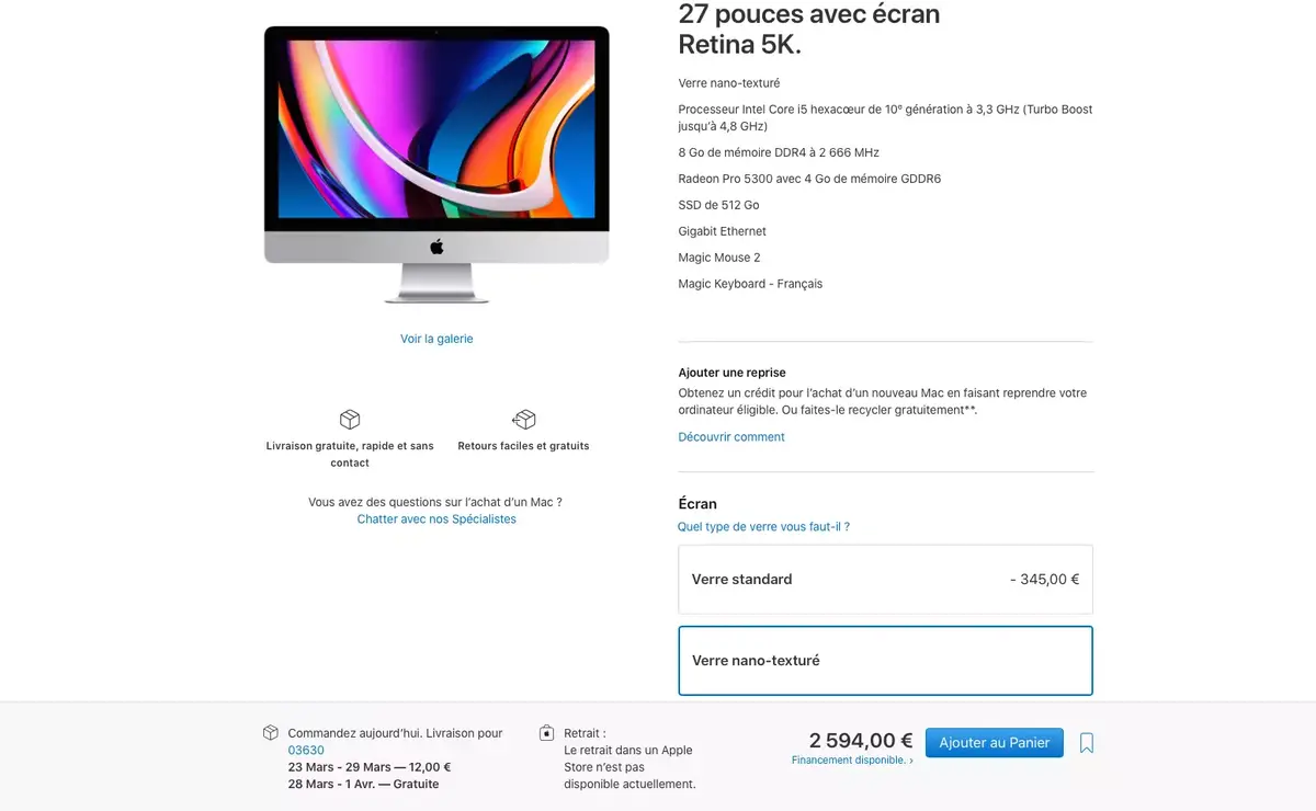 Pas d'iMac 27" avec verre nano-texturé avant fin mars