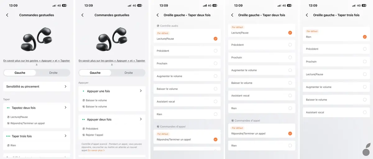 Panneau de configuration dans l&rsquo;app