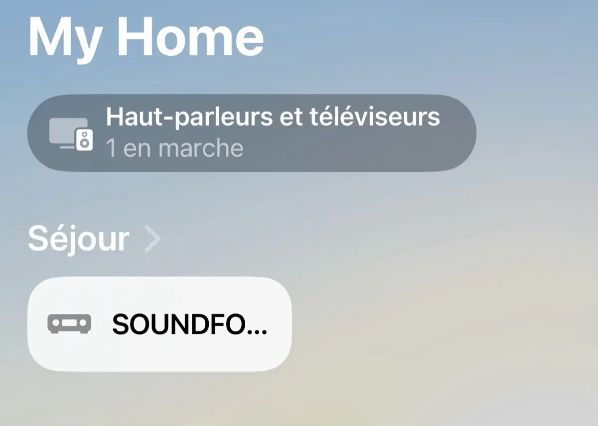 Voil&agrave; comment s'affiche l'appareil dans l'application Maison, une fois install&eacute;, mais a priori vous n'aurez plus jamais &agrave; passer par l&agrave; pour l'utiliser