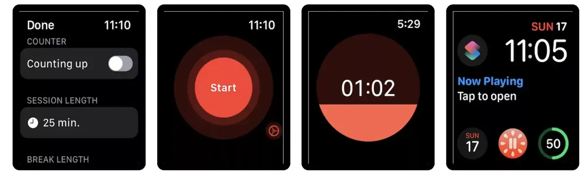 Apple Watch : l'app Pomodoreau -développée par un de nos lecteurs- permet de travailler selon la méthode Pomodoro