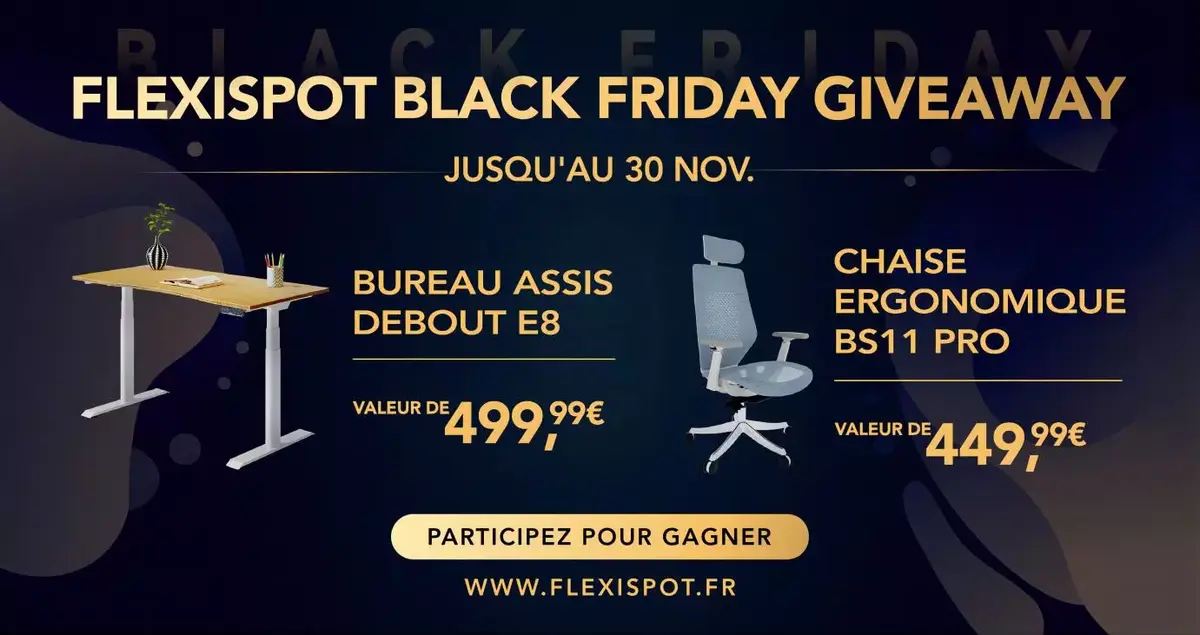 Gagnez un bureau Flexispot et une chaise ergo ! (Testés par Mac4Ever)