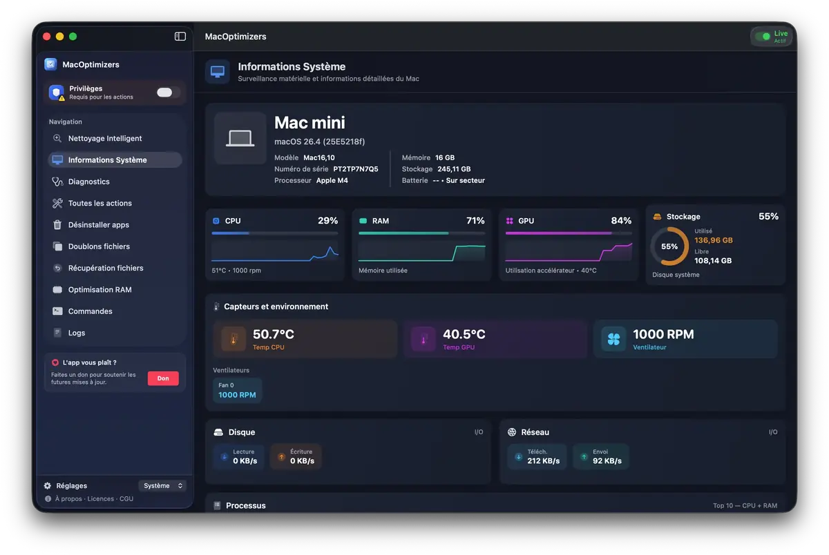 MacOptimizers&nbsp;: un nouvel utilitaire gratuit (et fran&ccedil;ais) pour diagnostiquer et optimiser son Mac