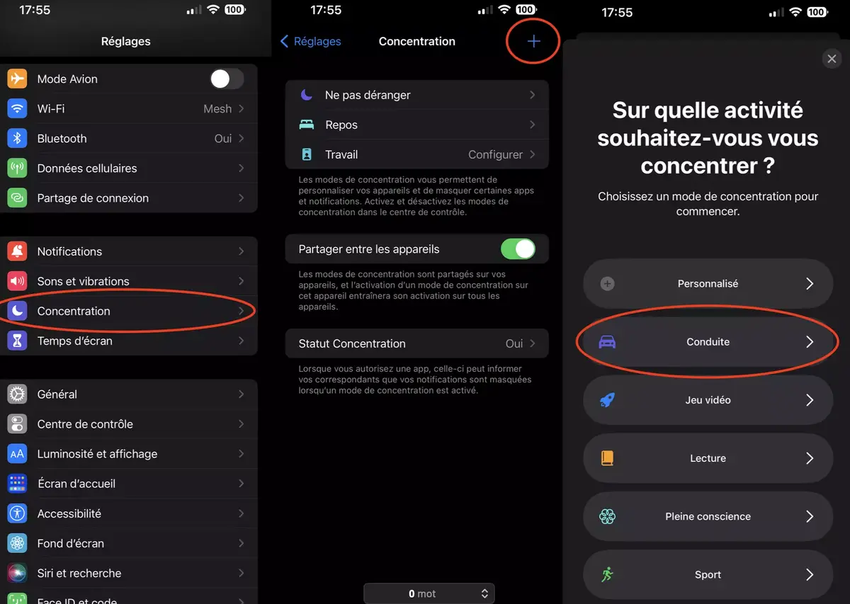 Comment activer le mode Conduite et les réponses automatiques sur un iPhone