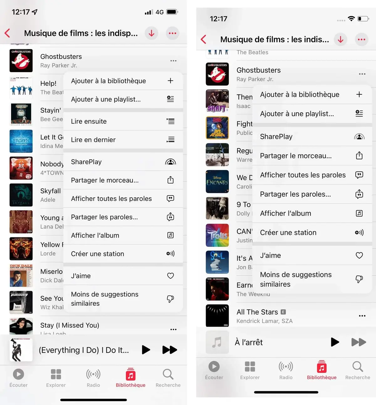 iOS 16 : de nouvelles fonctions de tri et de favori sur l'app Apple Musique