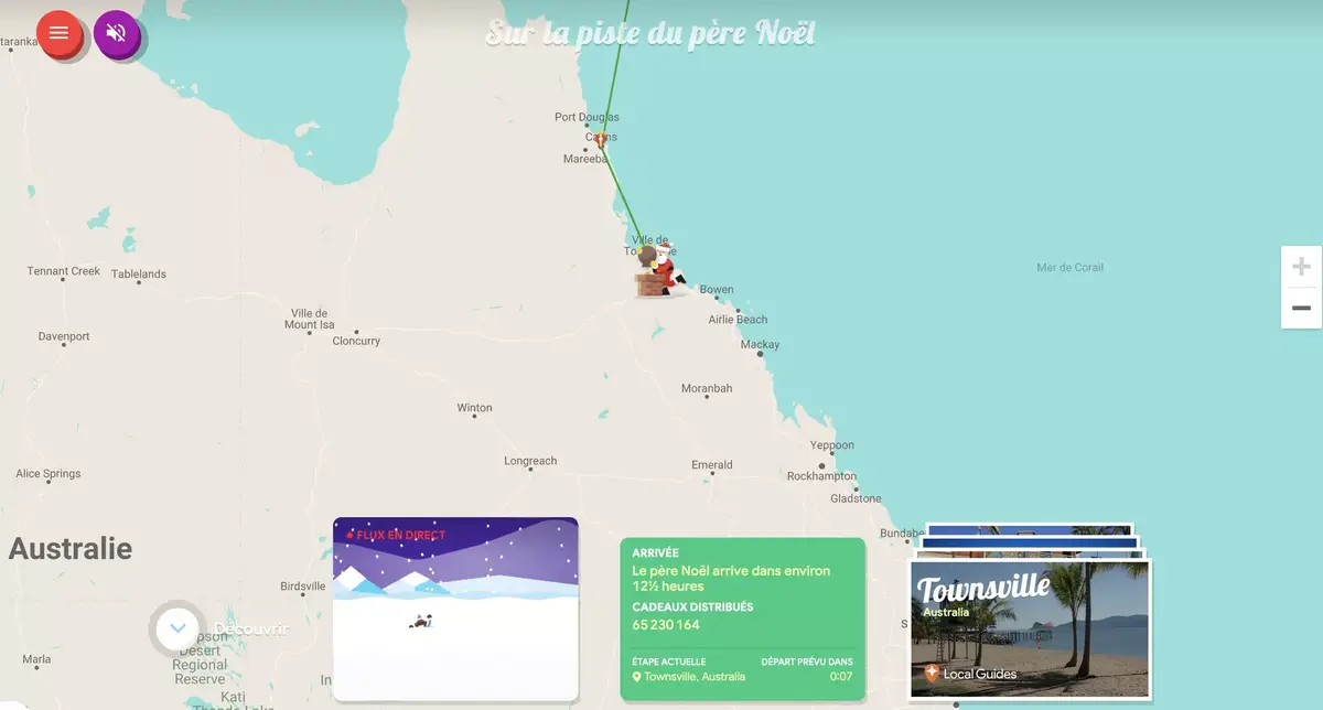 Google propose de suivre le Père Noël à travers le monde !