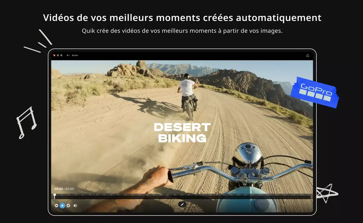 L'App de montage Quik de GoPro débarque sur Mac