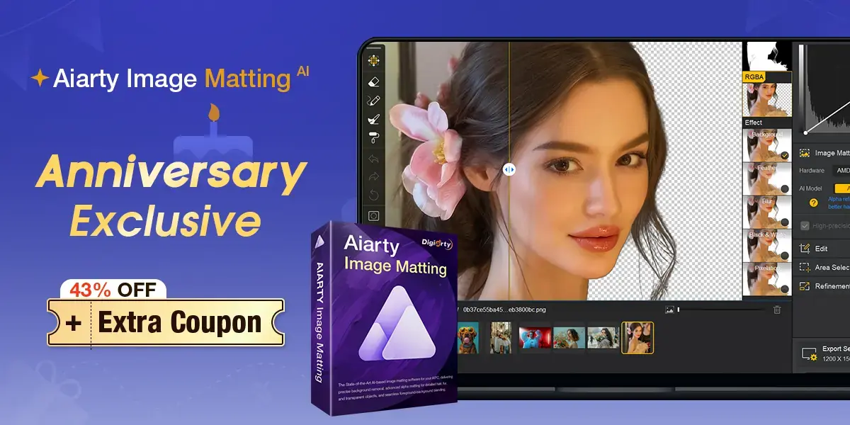 Aiarty Image Matting&nbsp;: la solution IA pour d&eacute;tourer ses photos (Promo&nbsp;: 54&euro;, le prix le plus bas&nbsp;!)