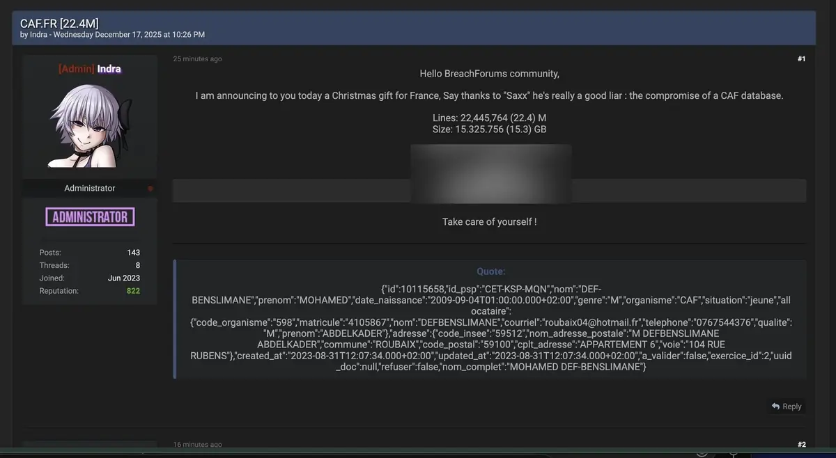 La CAF victime d'une cyberattaque massive&nbsp;: 22 millions de donn&eacute;es personnelles dans la nature