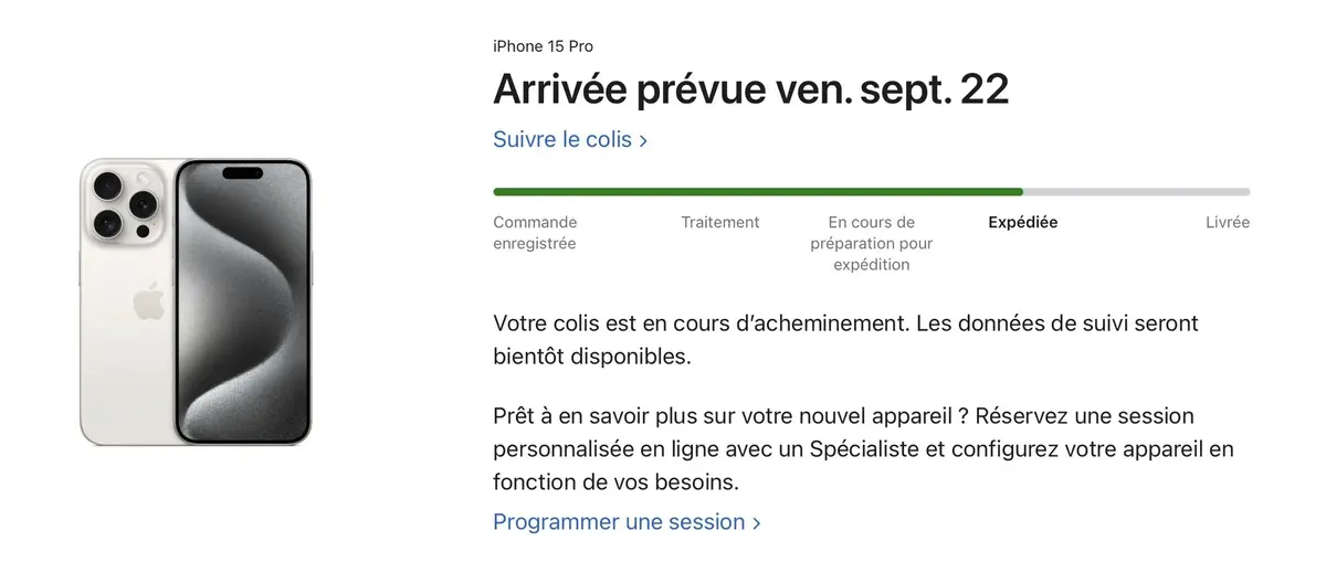 Apple expédie les iPhone 15, iPhone 15 Pro, Apple Watch Ultra 2 et Series 9