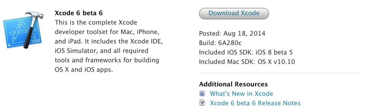 La fin des betas d'iOS 8 ? (mais Xcode 6 Beta 6 est sorti)