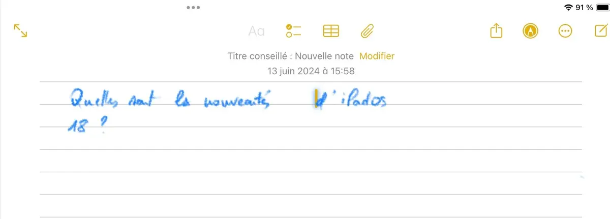 iPadOS 18 sublime votre écriture manuscrite (toutes les nouveautés de Notes)