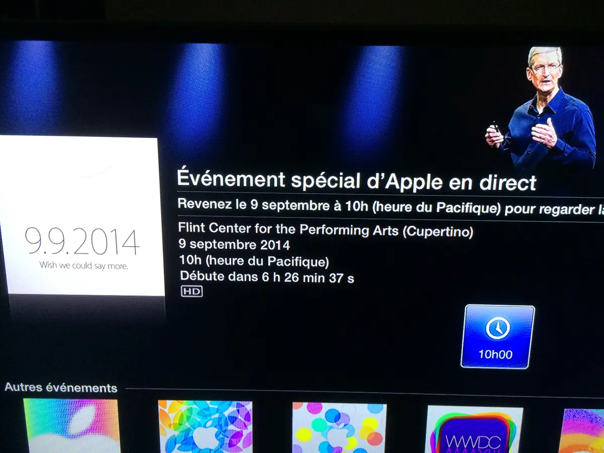 La keynote disponible sur l'Apple TV