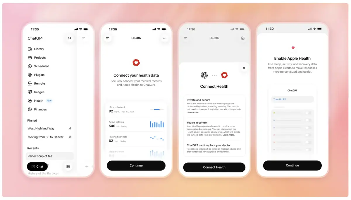 ChatGPT veut (encore) se connecter &agrave; l&rsquo;app Sant&eacute; de votre iPhone&nbsp;: accepteriez-vous&nbsp;?