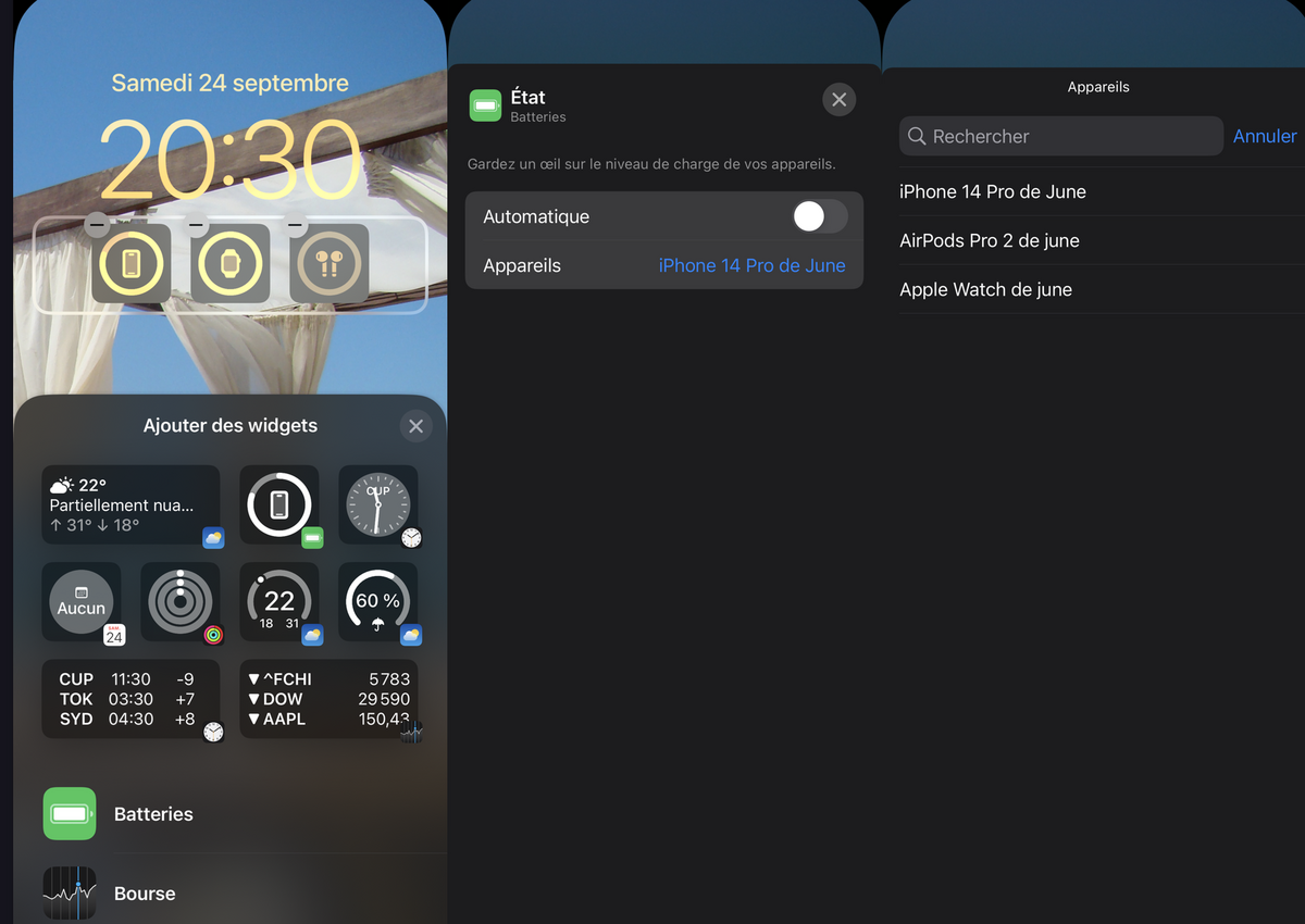 iOS 16 : comment afficher l'autonomie de plusieurs appareils sur l'écran verrouillé