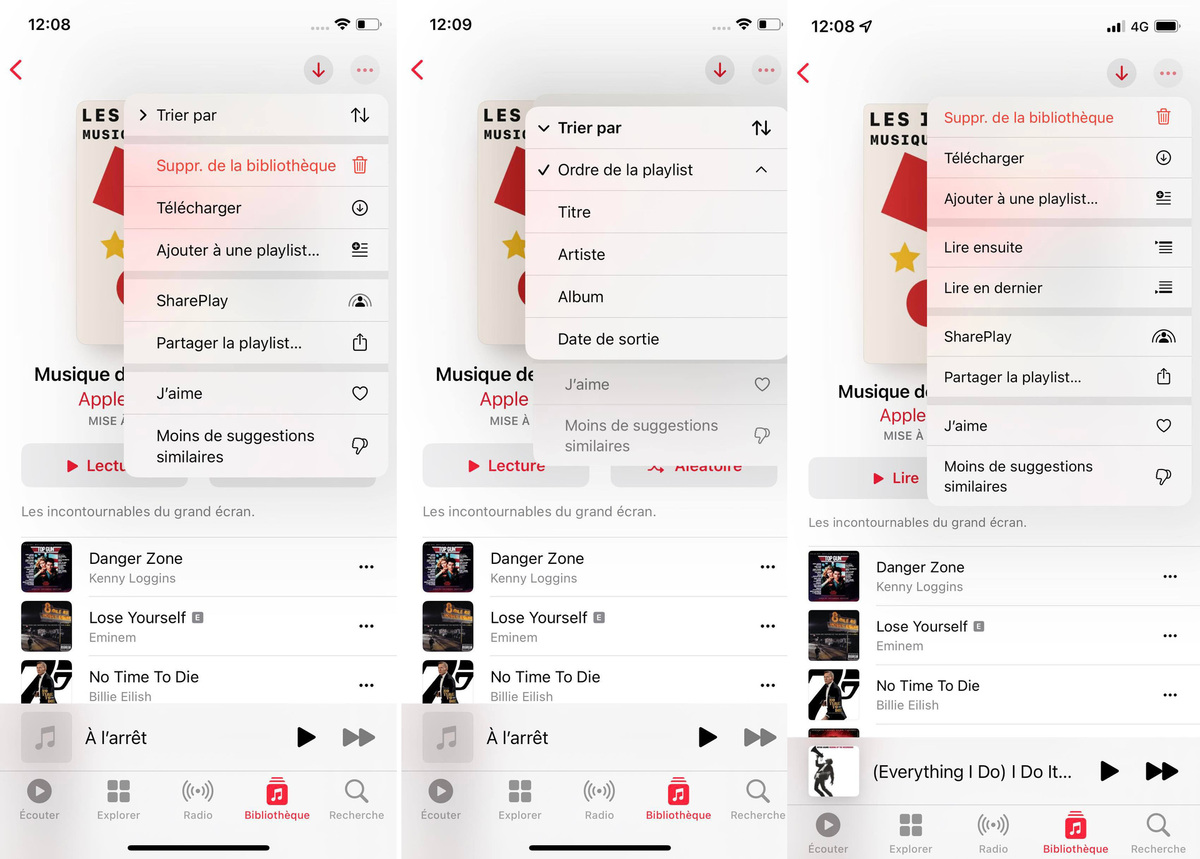 iOS 16 : de nouvelles fonctions de tri et de favori sur l'app Apple Musique