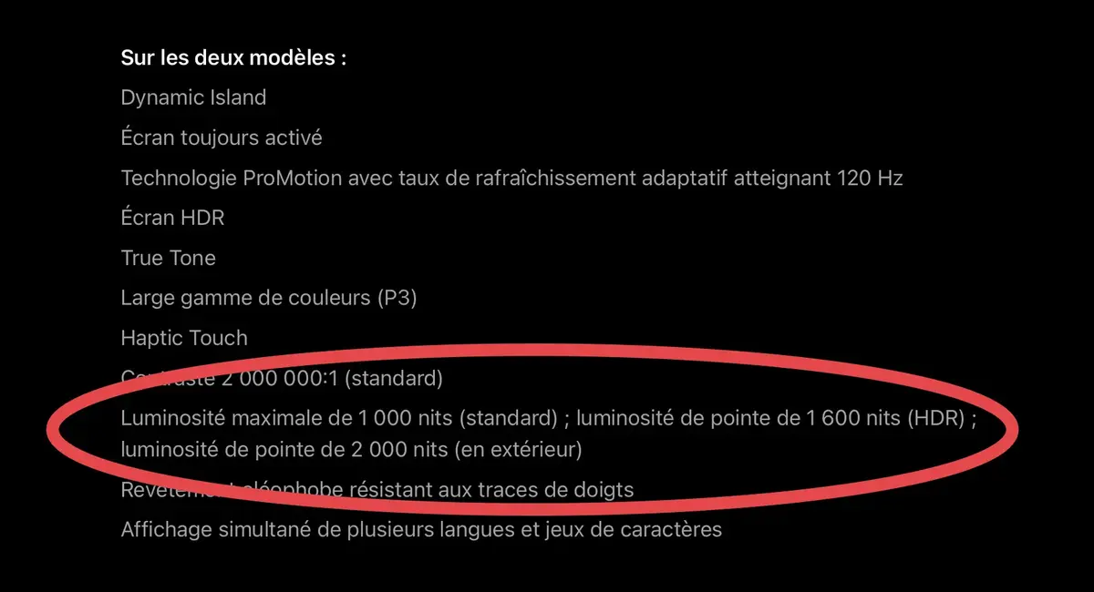 La fiche technique des iPhone 15 Pro et iPhone 15 Pro Max