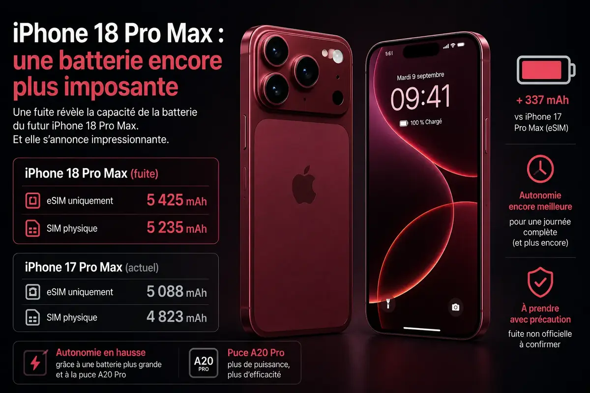 iPhone 18 Pro Max batterie