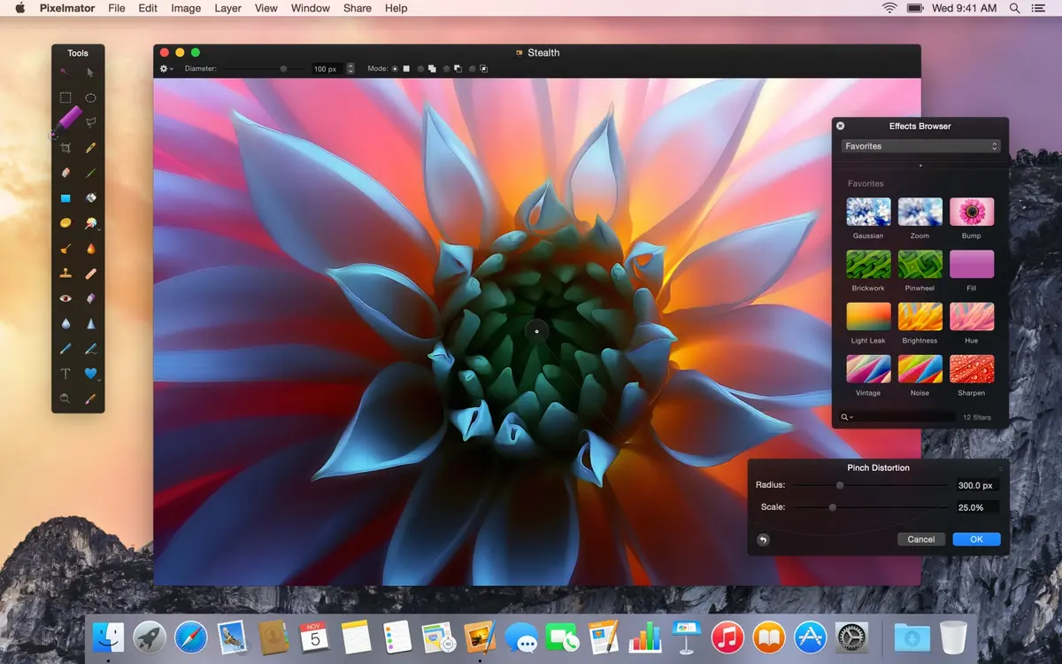 Pixelmator pour Mac à jour pour Yosemite et les iMac Retina