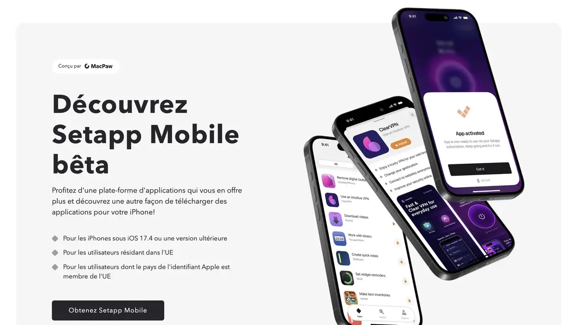 L'App Store de SetApp est disponible sans invitation