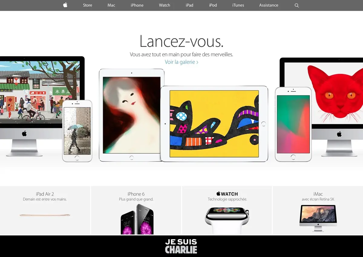 #JeSuisCharlie sur apple.com/fr